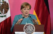 La chancelière allemande Angela Merkel lors d'une conférence de presse à Mexico au début d'une visit