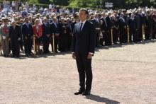 Le président de la République Emmanuel Macron a commémoré dimanche 18 juin 2017 au Mont Valérien (Su