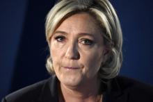 La présidente du FN Marine Le Pen, le 21 avril 2017 à Paris