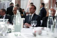 Emmanuel Macron lors du dîner annuel de rupture du jeûne du ramadan du Conseil français du culte mus