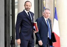 Le Premier ministre Edouard Philippe (g) et le ministre de la Justice François Bayrou, le 31 mai 201