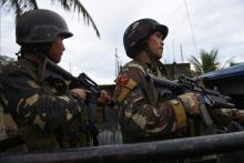 Des militaires à Marawi, dans le sud de l'archipel philippin, le 31 mai 2007