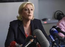 La présidente du Front national Marine Le Pen à Henin-Beaumont le 18 juin 2017