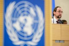 Le Haut-Commissaire de l'ONU aux droits de l'Homme Zeid Ra'ad Al Hussein à Genève le 6 juin 2017