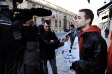 Matthieu Lamarre, membre du mouvement Jeunes démocrates du MoDem, à l'Elysée à Paris, le 2 mars 2010