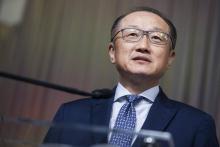 Le président de la Banque mondiale Jim Yong Kim, le 22 avril 2017 à Washington