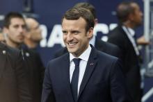 Le président Emmanuel Macron, le 27 mai 2017 au Stade de France à Saint-Denis, près de Paris