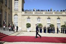 Le nouveau président Emmanuel Macron, le 14 mai 2017 à l'Elysée