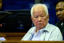 L'ancien dirigeant khmer rouge Khieu Samphan, lors de la dernière audience de leur second procès, le