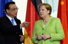 Le Premier ministre chinois Li Keqiang et la chancelière allemande Angela Merkel à Berlin, le 1er ju