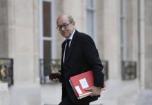 Jean-Yves Le Drian arrive à l'Elysée à Paris, le 24 mai 2017