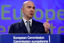 Le commissaire européen et membre du PS Pierre Moscovici, le 22 mai 2017 à Bruxelles