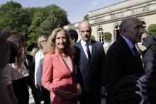 Nicole Belloubet (C), nouvelle ministre de la Justice, le 22 juin 2017 à Paris au palais de l'Élysée