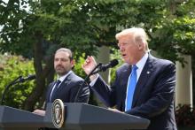 Conférence de presse du président américain Donald Trump et du Premier ministre libanais Saad Hariri