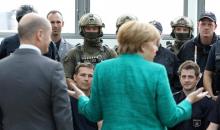 La chancelière allemande Angela Merkel, lors du G20, le 7 juillet 2017 à Hambourg