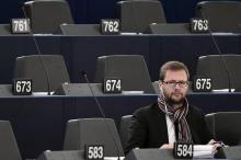 Le député européen Jérôme Lavrilleux au Parlement européen à Strasbourg le 20 janvier 2016