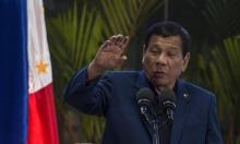 Le président des Philippines Rodrigo Duterte pendant une conférence de presse à l'aéroport de Manill