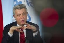 Le haut-commissaire de l'ONU aux réfugiés Filippo Grandi à Berlin le 12 avril 2017