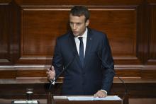 Le président français Emmanuel Macron devant le Congrès à Verseilles près de Paris, le 3 juillet 201