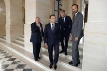 Le président français Emmanuel Macron, le Premier ministre Edouard Philippe, le président de l'Assem