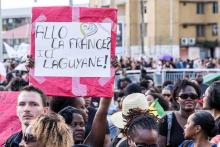 Une manifestation à Cayenne, en Guyane, le 28 mars 2017