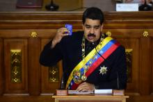 Le président vénézuélien Nicolas Maduro lors d'un discours devant l'assemblée constituante le 10 aoû