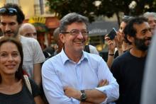 Jean-Luc Mélenchon , leader de la France insoumise, sur le site de la Corderie à Marseille, le 24 ao