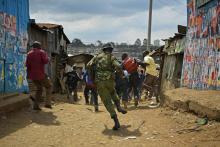 Des partisans de l'opposition kényane manifestent à Nairobi, le 9 août 2017