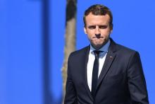 Emmanuel Macron au siège de l'OTAN à Bruxelles le 25 mai 2017