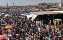 Le marché du quartier Gogjali de Mossoul le 28 juillet 2017