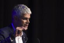 Laurent Wauquiez lors d'un meeting à Chateaurenard, proche d'Avignon, le 30 août 2017