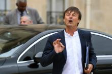 Le ministre de la Transition écologique, Nicolas Hulot, le 30 août 2017 à l'Elysée, à Paris