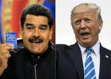 Donald Trump (d) a évoqué une éventuelle option militaire au Venezuela, où le président Nicolas Madu