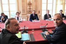 Le patron du Pierre Gattaz, le secrétaire général de la CFDT Laurent Berger, la ministre du Travail 