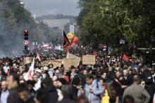 La manifestation parisienne contre la réforme du Code du travail à Paris, le 12 septembre 2017