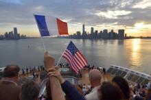 Le Queen Mary 2 de la compagnie Cunard arrive à New York, le 1er juillet 2017