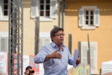 Le leader de la France Insoumise Jean-Luc Mélenchon à Marseille, le 27 août 2017