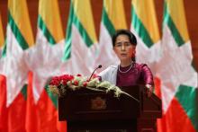 Aung San Suu Kyi à Naypyidaw, le 19 septembre 2017