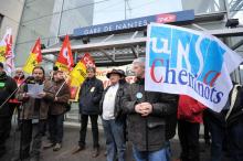 Manifestation à Nantes, en décembre 2013, de l'Unsa-ferroviaire, deuxième syndicat à la SNCF