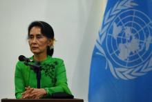 La dirigeante birmane et Prix Nobel de la paix Aung San Suu Kyi, le 30 août 2016 à Naypyidaw