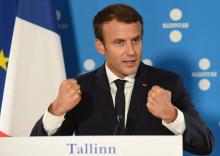 Le président français Emmanuel Macron lors du sommet européen de Tallinn en Estonie, le 29 septembre