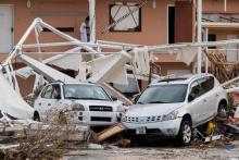 Une rue de l'île de Saint-Martin après le passage de l'ouragan Irma, le 7 septembre 2017