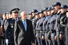 Le ministre de l'Intérieur Gérard Collomb inaugure un nouvel hôtel de police à La Rochelle (Charente