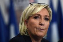 La présidente du FN Marine Le Pen, le 8 octobre 2017 à Carpentras dans le Vaucluse