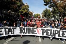 Manifestation contre la réforme du droit du travail à Paris, le 21 septembre 2017