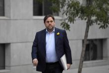 Le numéro deux du gouvernement catalan, Oriol Junqueras, arrive à l'Audience nationale, le 2 novembr