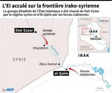 Les forces syriennes tirent sur des positions jihadistes, le 2 novembre 2017 à Deir Ezzor