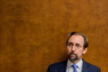 Le Haut Commissaire de l'ONU aux droits de l'Homme Zeid Ra'ad Al Hussein le 30 août 2017 à Genève