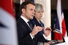 Le président français Emmanuel Macron et la Première ministre britannique Theresa May à Londres, le 18 janvier 2018