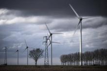 Des éoliennes à Conde-sur-Risle le 28 février 2018